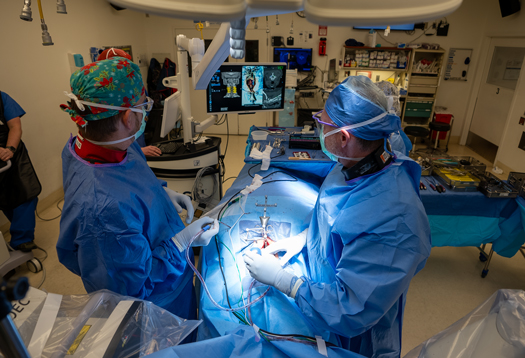 operating room with spinal surgery